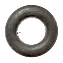Tire tube on white background