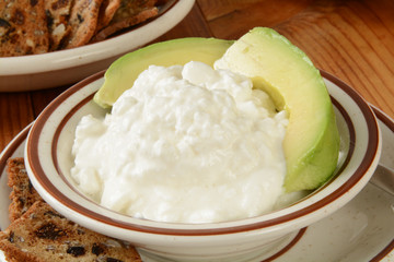 Cottage cheese and avocado
