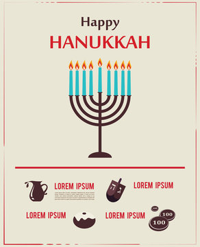 Vector Infographics of famous symbols for the Jewish Holiday