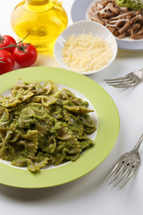 Italian pasta on table, close-up