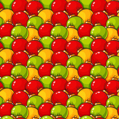 Pattern with christmas balls. Vector seamless background.