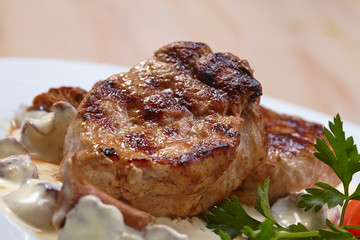 steak with sauce