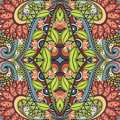 Seamless Floral Pattern (Vector). Hand Drawn Texture with Flower