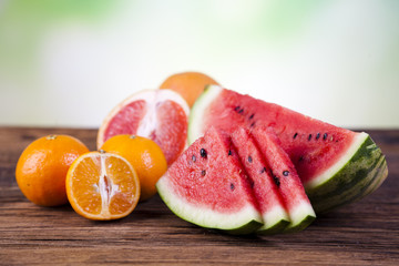 Fruits, vegetables, fruit juices, vegetable juices, healthy food