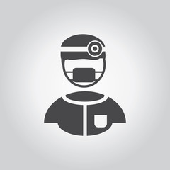 Doctor black icon set. Medical tool grey icons set. Flat design