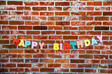 Inscription Happy Birthday by individual letters