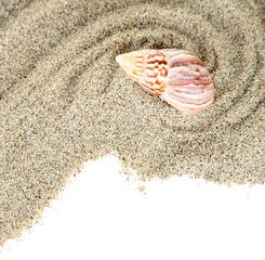 Heap of sea sand, isolated on white