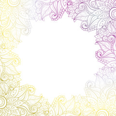 Vector Colored Floral Background. Hand Drawn Texture with Flower