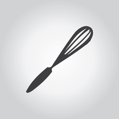 Whisker icon. Kitchen black grey icons set. Flat design style. V