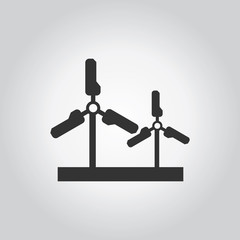 Wind turbines icon. Industy black grey icons set. Flat design st