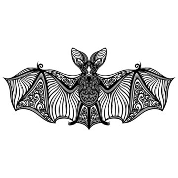 Vector Decorative Bat. Patterned design