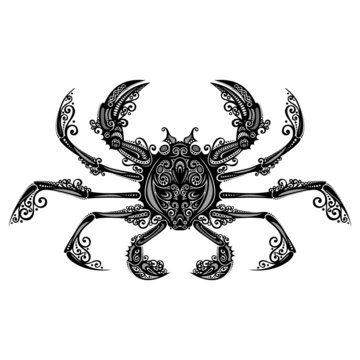 Vector Sea Crab. Patterned design