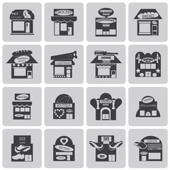 Shop Store Black icons set3. Vector Illustration eps10