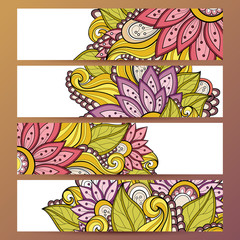 Vector Set of Floral Banners. Place for text