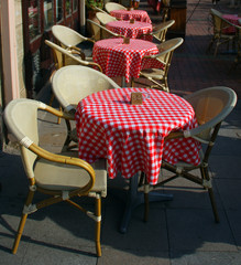 Cafe bar tables and chairs in Istanbul,Turkey