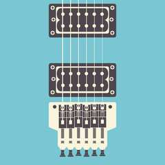 Fototapeta premium Retro electric guitar, close up, vector illustration