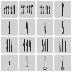Cutlery Black icons set2. Vector Illustration eps10