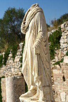 Headless statue in ancient city of Ephesus