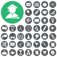 Teacher School and Education Icons set. Vector Illustration eps1