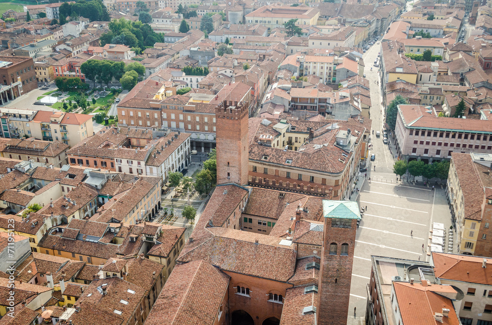 Wall mural Cremona, Italy, panorama from the Torrazzo