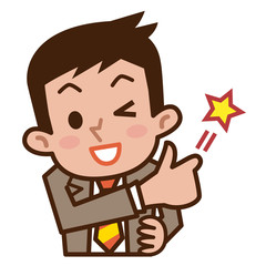 喜ぶビジネスマン