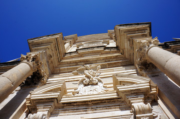 The gable of the Cathedral in Dubrovnik - obrazy, fototapety, plakaty