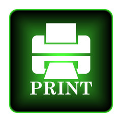 Printer with word PRINT icon