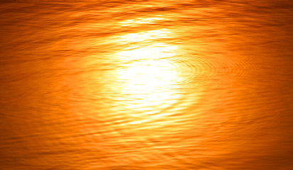 The water blurred reflection of the sun