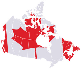 Canada Map with Flag