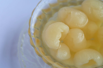 close up delicious  longan in syrup