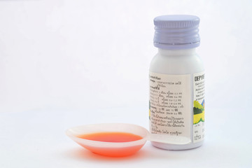 spoon of paracetamon syrup