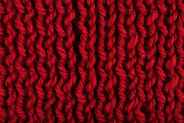 Knitted fabric background close up