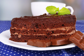 Piece of chocolate cake