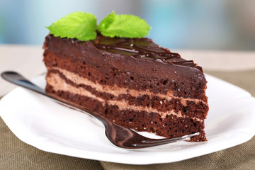Piece of chocolate cake