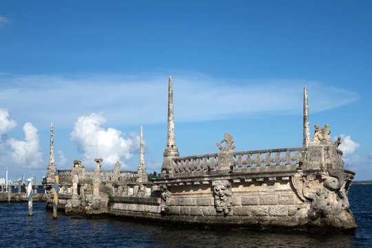 Stone breakwater barge at the Vizcaya Museum