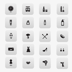 silhouette of cosmetics and accessories icon vector