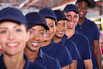 group of textile workers team