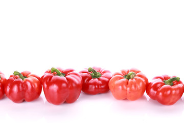 red paprika pepper on white background