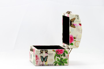 box and beautiful butterfly pattern and flower On a box