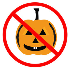 Sign no pumpkin halloween vector illustration