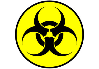 biohazard symbol label yellow isolated