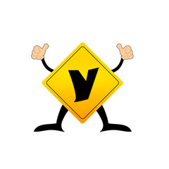 Yellow Label V letter