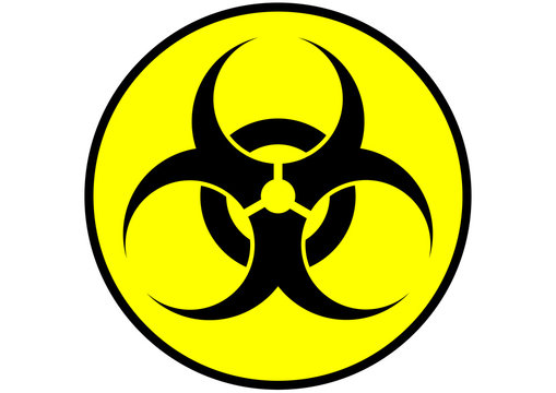 biohazard symbol label yellow isolated