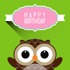 Happy birthday card with owl