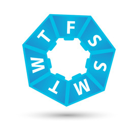 Plastic box for pills 1 week .Vector illustration