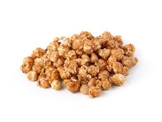 caramel popcorn isolated on white background