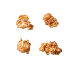 caramel popcorn isolated on white background