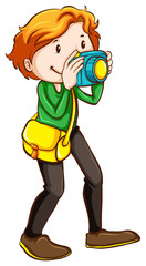 A coloured sketch of a photographer