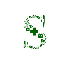 Letter S, alphabet of medicine pills