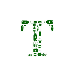 Letter T, alphabet of medicine pills